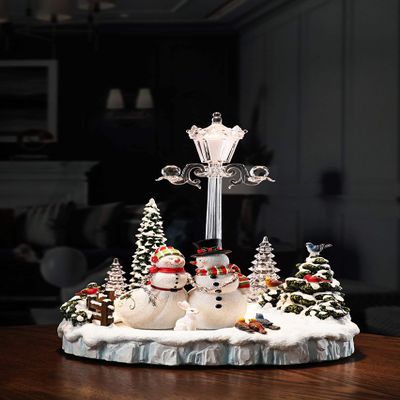 Icy Craft Street Lamp with Snowman
