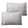 3piece Birdsong Cotton Charcoal Grey Bedspread King Sham/King Size Quilt All Season Graphic Print Nature Charm Butterflies Floral Leaf Vines Lightweight Coverlet Set Soft Reversible Costal Bedding Set view 2