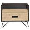 Acme Melkree Wooden Accent Table with Storage Drawer in Oak and Black view 4