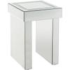 Acme Noralie Square Glass End Table with Sled Base in Mirrored view 1