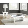 Acme Noralie Square Glass End Table with Sled Base in Mirrored view 2