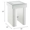 Acme Noralie Square Glass End Table with Sled Base in Mirrored view 3