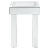 Acme Noralie Square Glass End Table with Sled Base in Mirrored view 4