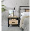Acme Yawan Wooden Accent Table with Storage in Oak and Black view 2