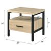 Acme Yawan Wooden Accent Table with Storage in Oak and Black view 3
