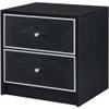 Acme Jabir 2-Drawer Wooden Accent Table in Black and Silver view 1