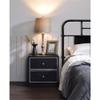 Acme Jabir 2-Drawer Wooden Accent Table in Black and Silver view 2