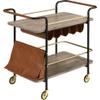 Acme Naude 2-Shelf Wood Serving Cart with Wheel in Gold and Black view 1