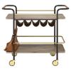 Acme Naude 2-Shelf Wood Serving Cart with Wheel in Gold and Black view 3