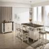 Acme Tasnim Wooden Counter Height Chair in Tan and Antique White view 2