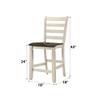 Acme Tasnim Wooden Counter Height Chair in Tan and Antique White view 3