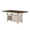 Acme Tasnim Wooden Rectangular Counter Height Table in Oak and Antique White view 1