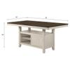 Acme Tasnim Wooden Rectangular Counter Height Table in Oak and Antique White view 3