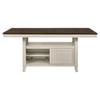 Acme Tasnim Wooden Rectangular Counter Height Table in Oak and Antique White view 4