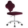 Acme Clover Velvet Upholstered Armless Office Chair with Swivel Seat in Red view 1