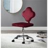 Acme Clover Velvet Upholstered Armless Office Chair with Swivel Seat in Red view 2