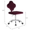 Acme Clover Velvet Upholstered Armless Office Chair with Swivel Seat in Red view 3