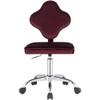 Acme Clover Velvet Upholstered Armless Office Chair with Swivel Seat in Red view 4