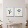 Renditions Gallery Antique Coral in Navy I 2 Piece Framed Artwork Set, Underwater Ocean Themed Pair, Blue, Modern Silver Frame, White Mat, Plexiglass, 16 In W X 20 In H, Made in America view 3
