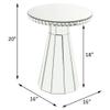 Acme Lotus Glass Accent Table with Round Top in Mirroed and Faux Cyrstals Inlay view 3