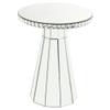 Acme Lotus Glass Accent Table with Round Top in Mirroed and Faux Cyrstals Inlay view 4