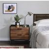 Acme Jiranty Wooden Accent Table with 2 Storage Drawers in Walnut and Black view 2