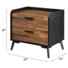 Acme Jiranty Wooden Accent Table with 2 Storage Drawers in Walnut and Black view 3