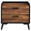 Acme Jiranty Wooden Accent Table with 2 Storage Drawers in Walnut and Black view 4