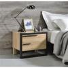 Acme Erasto Engineered Wood Accent Table with 2 Storage Drawers in Oak/Black view 2