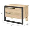 Acme Erasto Engineered Wood Accent Table with 2 Storage Drawers in Oak/Black view 3