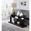 Acme Sollix Wooden Sofa Table with Multiple Storage Compartments in Black view 2