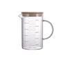 1L Glass Measuring Cups Jugs with Lid Large Measuring Pitcher Beaker Measured Mug Measure Liquid Milk Glass Cup Clear Scale with Spout& Insulated Handle,for Hot/Cold Fluid view 1