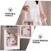 NUOBESTY 3pcs packing box birthday bag floral hug bucket packing bags bouquet wrap accessories flower wrapping Christmas white candy box view 3