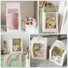 NUOBESTY 3pcs packing box birthday bag floral hug bucket packing bags bouquet wrap accessories flower wrapping Christmas white candy box view 4