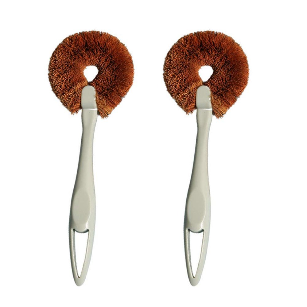 Hemoton 2pcs Cleaning Brush Toilet Bowl Cleaner Brush Toilet Scrubber tub Scrubber Cleaner Sponge Dish Coir pp