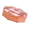 Cabilock Creative Flower Type Candy Box Plastic Snack Storage Tray Double-Layer Snacks Partition Manager Container Dried Fruit Plate for Home Wedding Christmas Party (Rose Red) view 3