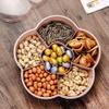 Cabilock Creative Flower Type Candy Box Plastic Snack Storage Tray Double-Layer Snacks Partition Manager Container Dried Fruit Plate for Home Wedding Christmas Party (Rose Red) view 4