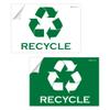 IGNIXIA Pack of 02 Recycle Sign Decals self Adhesive - Recycling Stickers Large 10 x 7 Inches Recycle Sticker for Trash can - Recycle Labels (Green & White) view 1