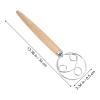 1pc Kitchen Three- Flour Whisk Wood Handle Lightweight Eggbeater and Mixer for Baking Kitchen Gadget for Home and view 2
