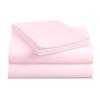4pcs Bed Sheets Set 800 TC 100% Cotton Baby Pink King Size Bed Sheet Set Single Ply Long Staple Yarns-Bedding Set, Fits Mattress Upto 18''Deep Pocket view 1