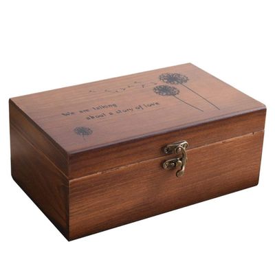 Retro Style Wooden Sewing Box Storage for Scissors Thread Embellishments Home Decor