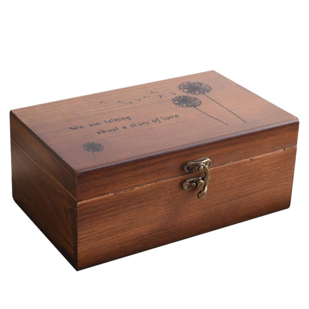 Retro Style Wooden Sewing Box Storage for Scissors Thread Embellishments Home Decor
