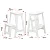 WYF-ZB Folding Step Stool Wood Ladder Kitchen Multifunction Shoe BenchStepladder Small Foot Stool 2 Tiers Step Stools for Household and Office, White view 2