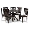 Baxton Studio Liese Modern and Contemporary Transitional Dark Brown Finished Wood 7-Piece Dining Set view 1