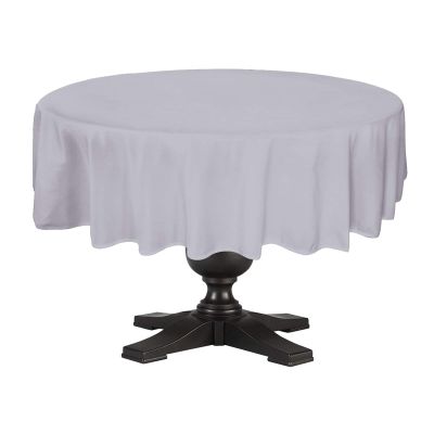 100% Cotton Table Cover for Wedding/Kitchen Dinning Tabletop Decoration -(Round) Tablecloth (70-Inch Round, Silver Grey)- Machine Washable.
