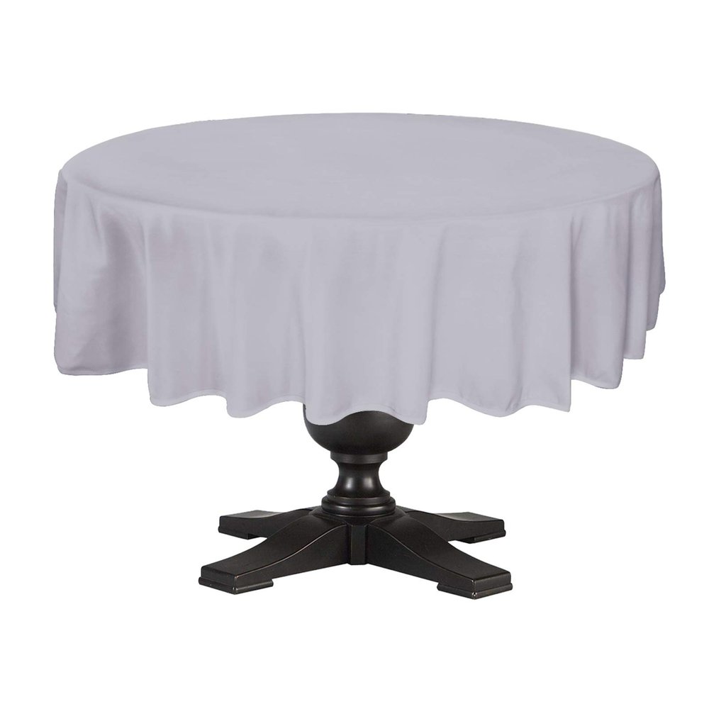 100% Cotton Table Cover for Wedding/Kitchen Dinning Tabletop Decoration -(Round) Tablecloth (70-Inch Round, Silver Grey)- Machine Washable.