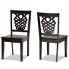 Baxton Studio Gervais Dining Chair and Dining Chair Transitional Dark Brown Finished Wood 2-Piece Dining Chair Set view 1