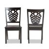 Baxton Studio Gervais Dining Chair and Dining Chair Transitional Dark Brown Finished Wood 2-Piece Dining Chair Set view 2
