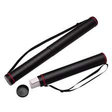 Teacher's Aid Telescoping Document Tube- w-Strap- Adjustable 43in.- 3in. Dia- BK