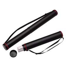 Teacher's Aid Telescoping Document Tube- w-Strap- Adjustable 43in.- 3in. Dia- BK